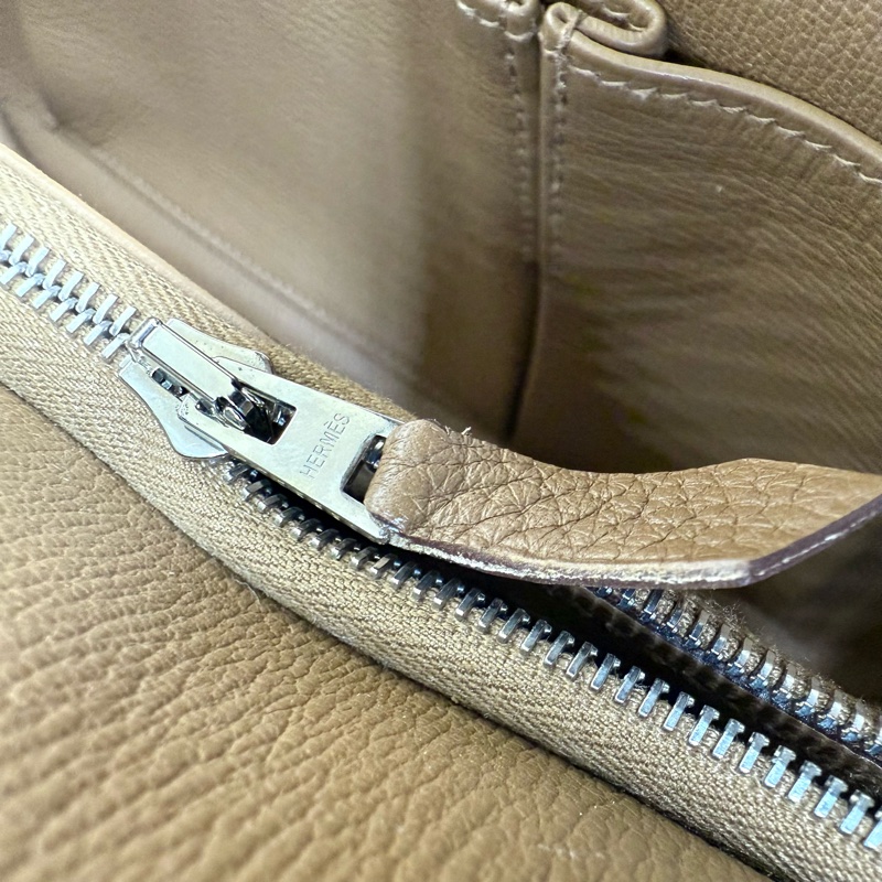 HERMES棕色銀釦吉普賽28/H061784-18