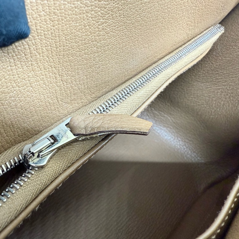 HERMES棕色銀釦吉普賽28/H061784-19