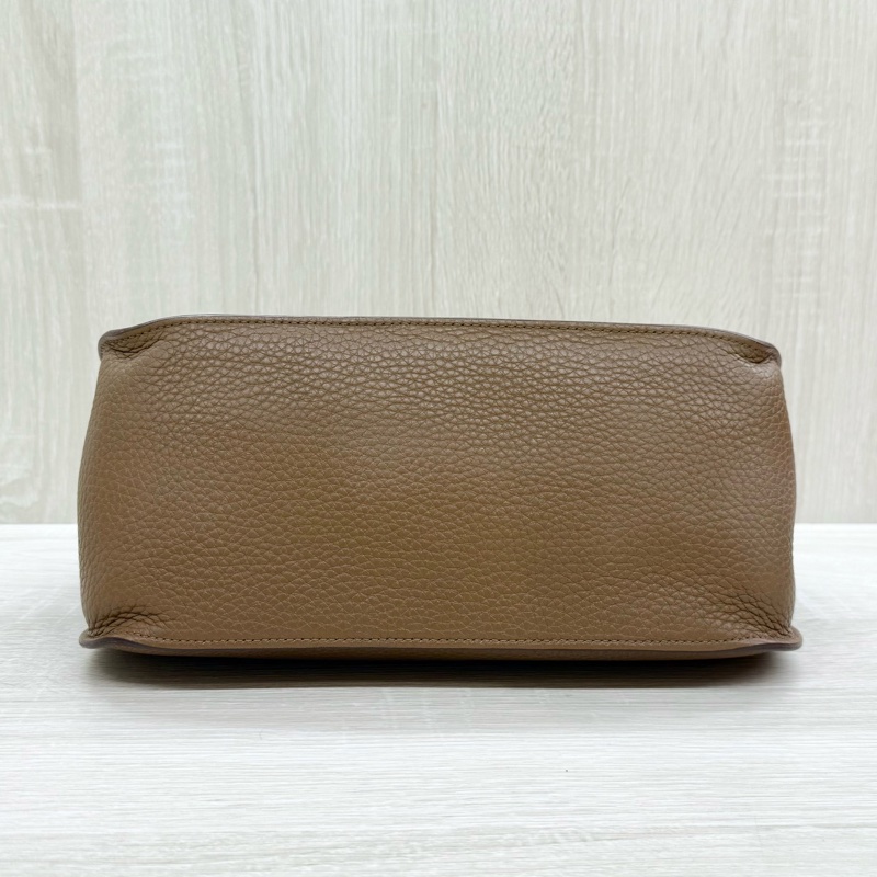 HERMES棕色銀釦吉普賽28/H061784-27