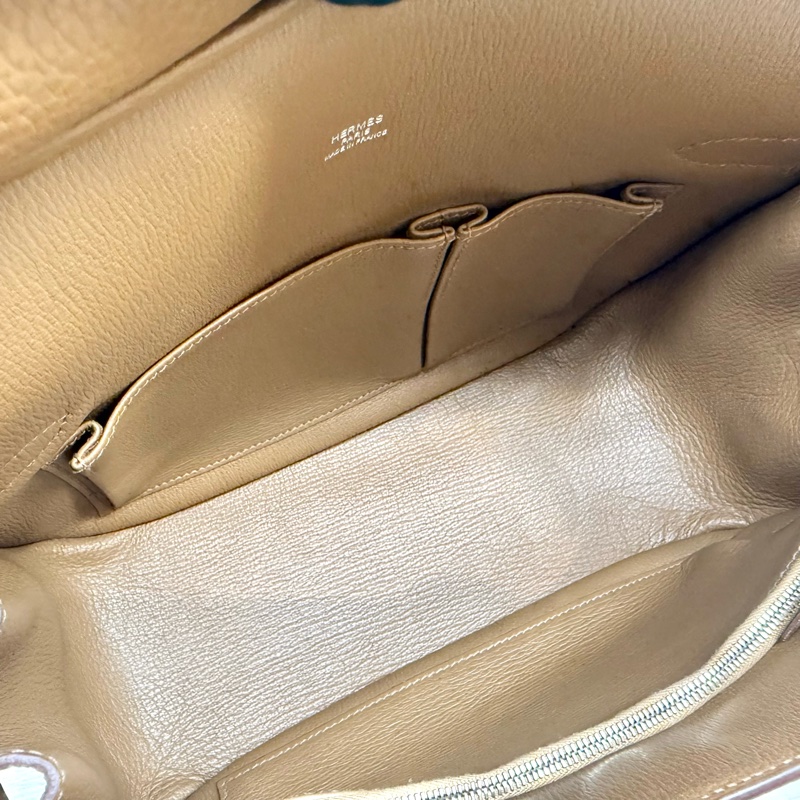 HERMES棕色銀釦吉普賽28/H061784-11