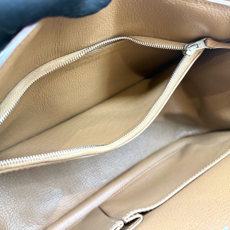 HERMES棕色銀釦吉普賽28/H061784-12