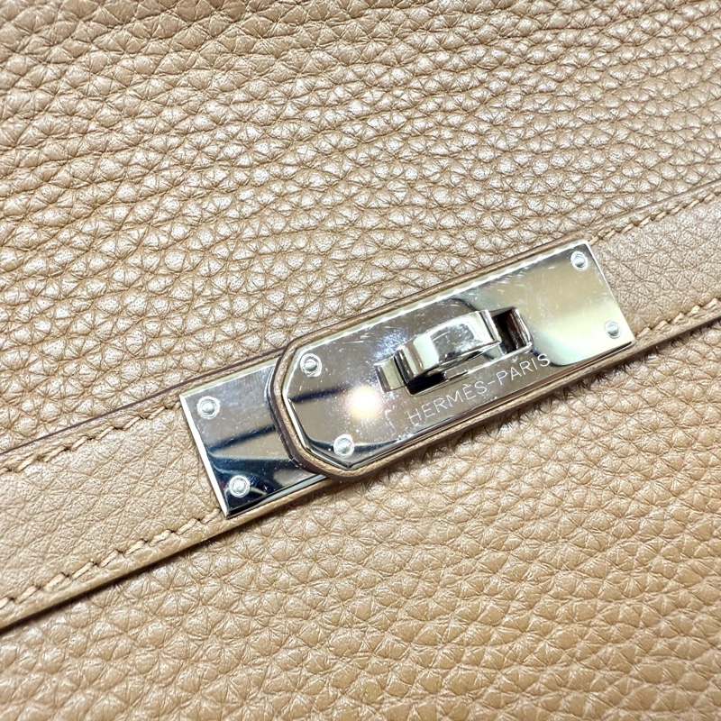 HERMES棕色銀釦吉普賽28/H061784-17