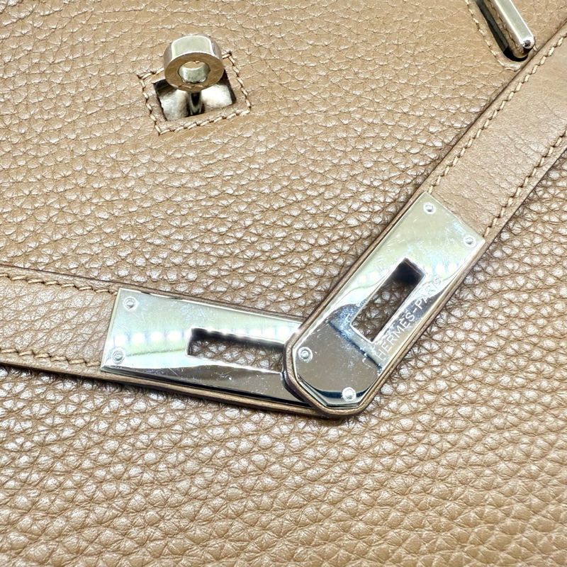 HERMES棕色銀釦吉普賽28/H061784-18