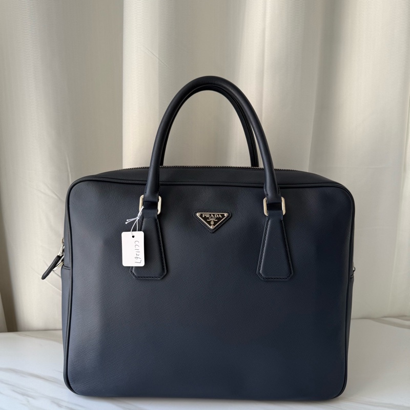 95新普拉達 Prada 藍色 正標 公文包 無附件-0