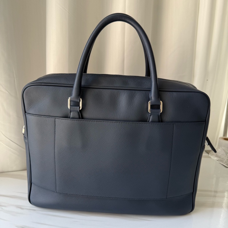 95新普拉達 Prada 藍色 正標 公文包 無附件-1