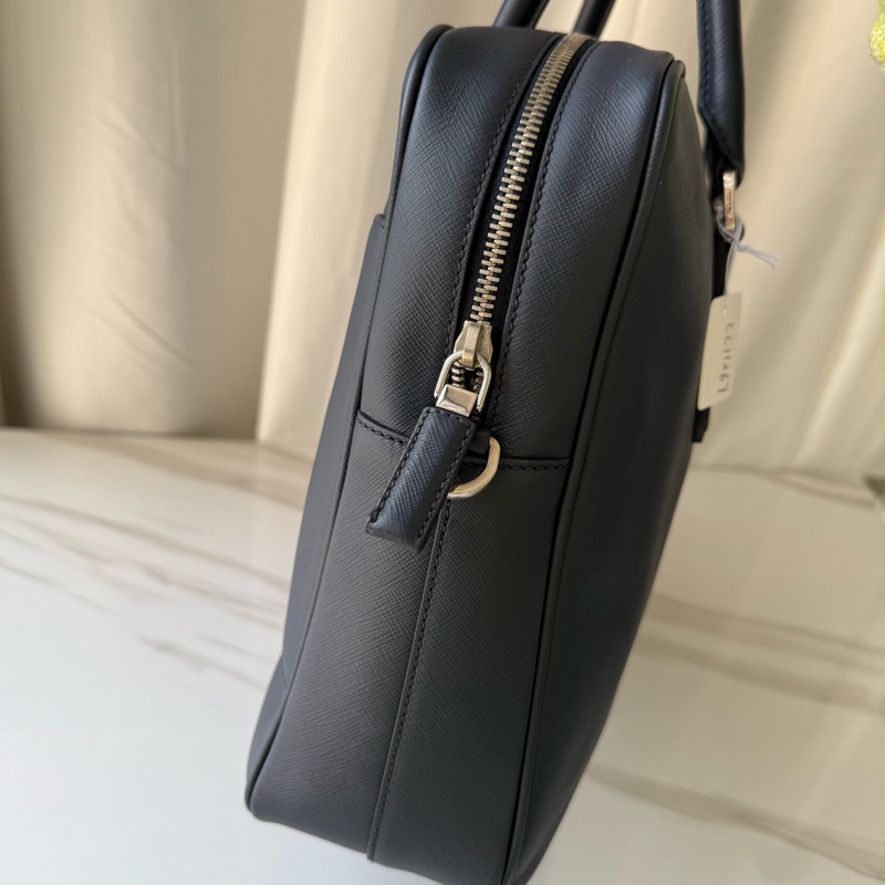 95新普拉達 Prada 藍色 正標 公文包 無附件-3