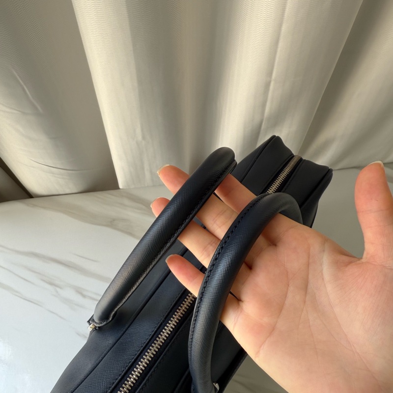 95新普拉達 Prada 藍色 正標 公文包 無附件-5