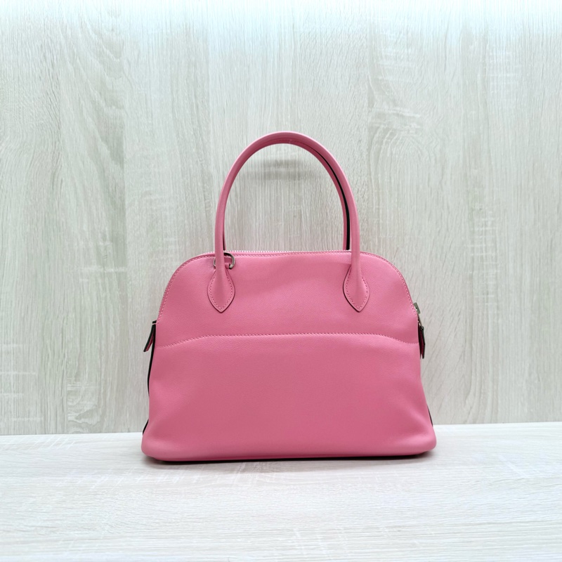 HERMES 8W杜鵑粉Swift皮銀釦Bolide27cm-1