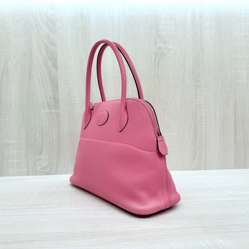 HERMES 8W杜鵑粉Swift皮銀釦Bolide27cm-2