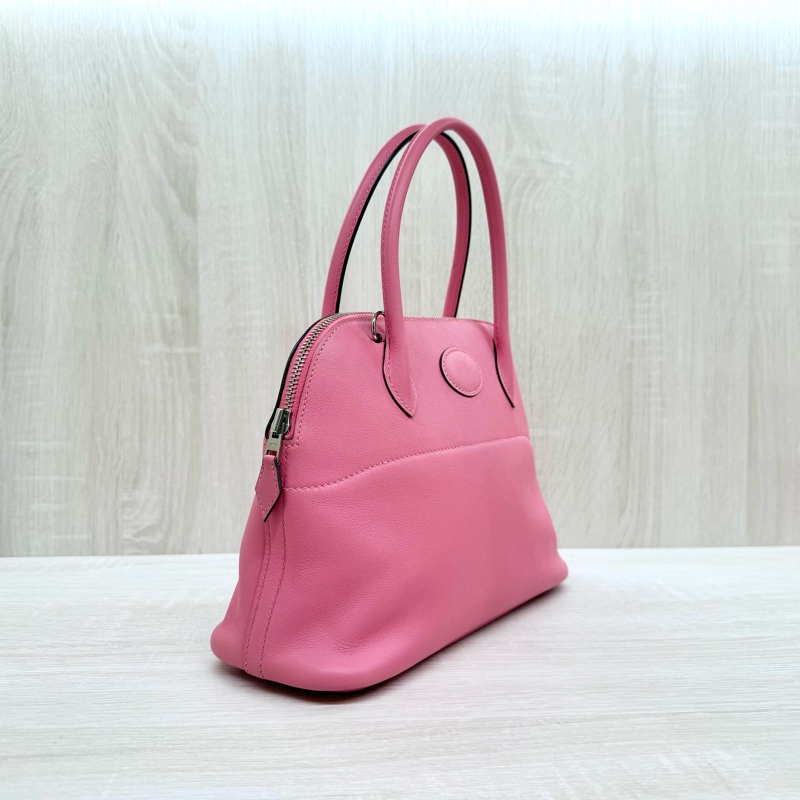 HERMES 8W杜鵑粉Swift皮銀釦Bolide27cm-3