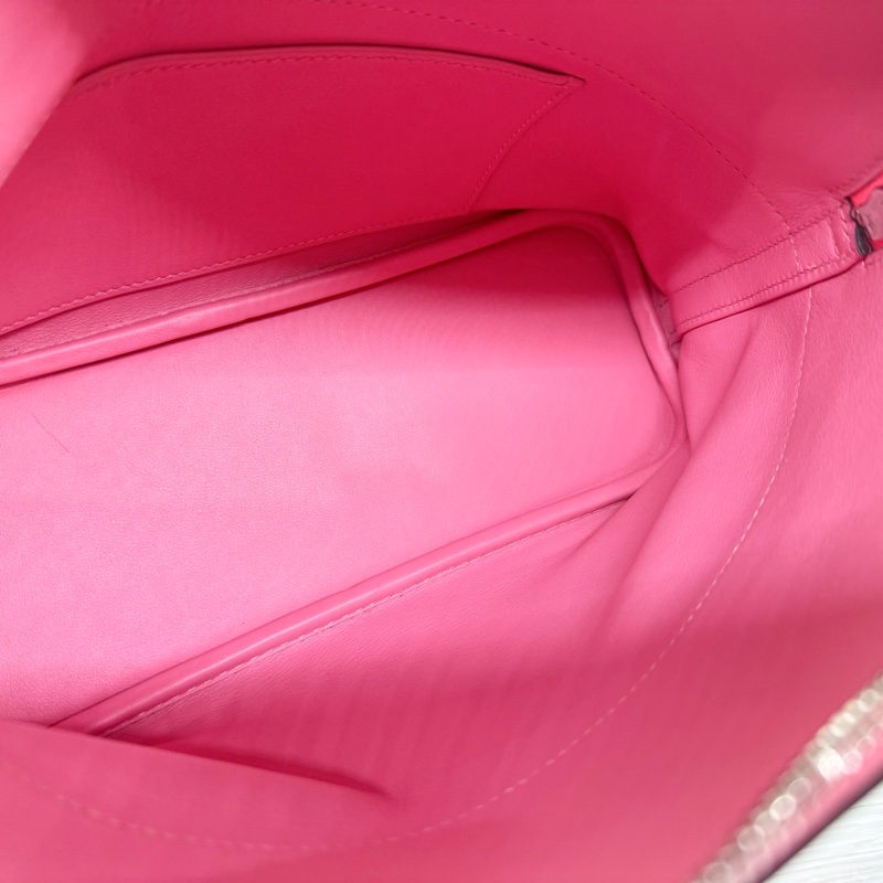 HERMES 8W杜鵑粉Swift皮銀釦Bolide27cm-7