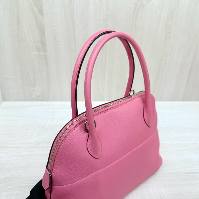 HERMES 8W杜鵑粉Swift皮銀釦Bolide27cm-8