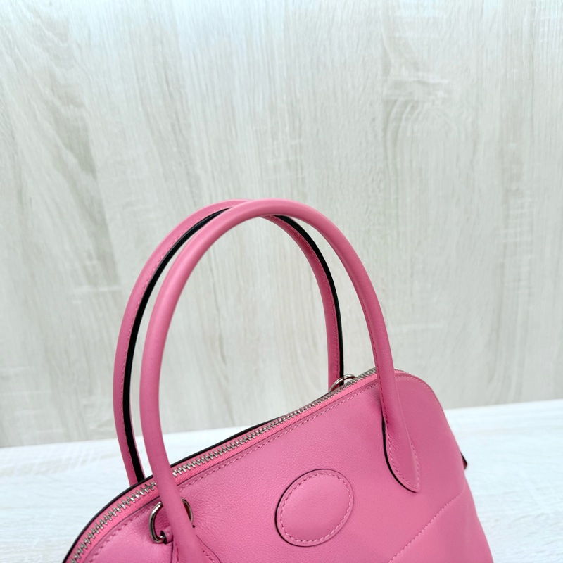 HERMES 8W杜鵑粉Swift皮銀釦Bolide27cm-9