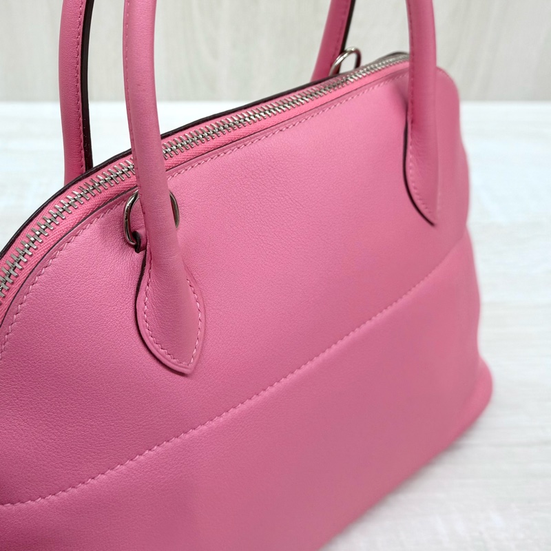 HERMES 8W杜鵑粉Swift皮銀釦Bolide27cm-13