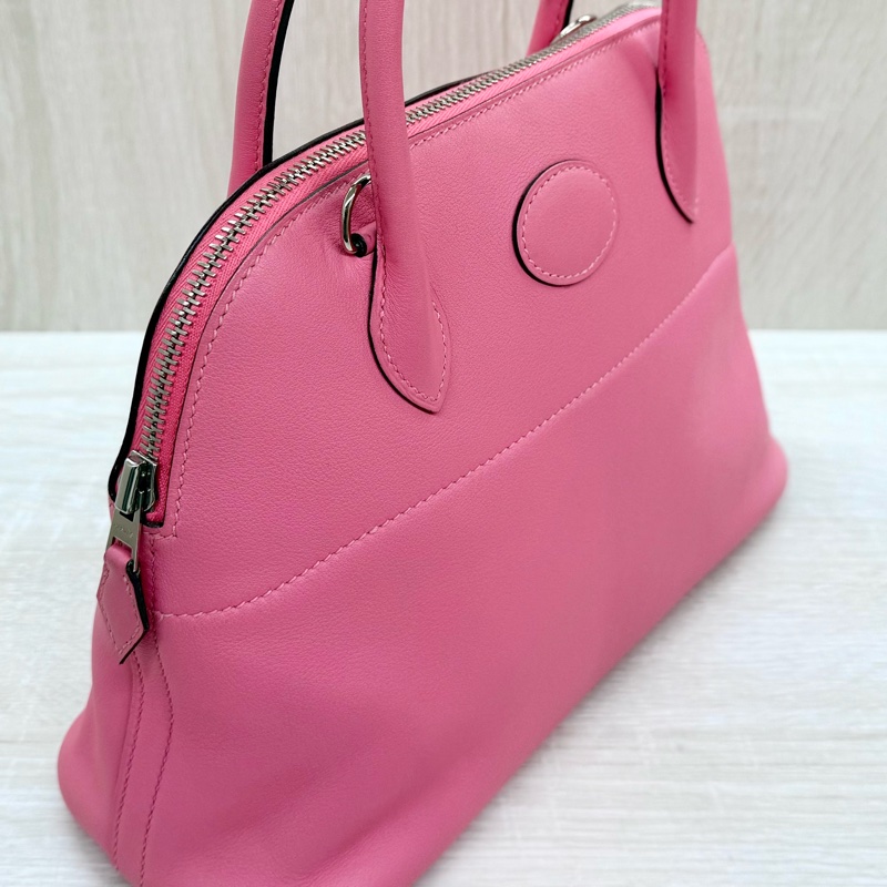 HERMES 8W杜鵑粉Swift皮銀釦Bolide27cm-14