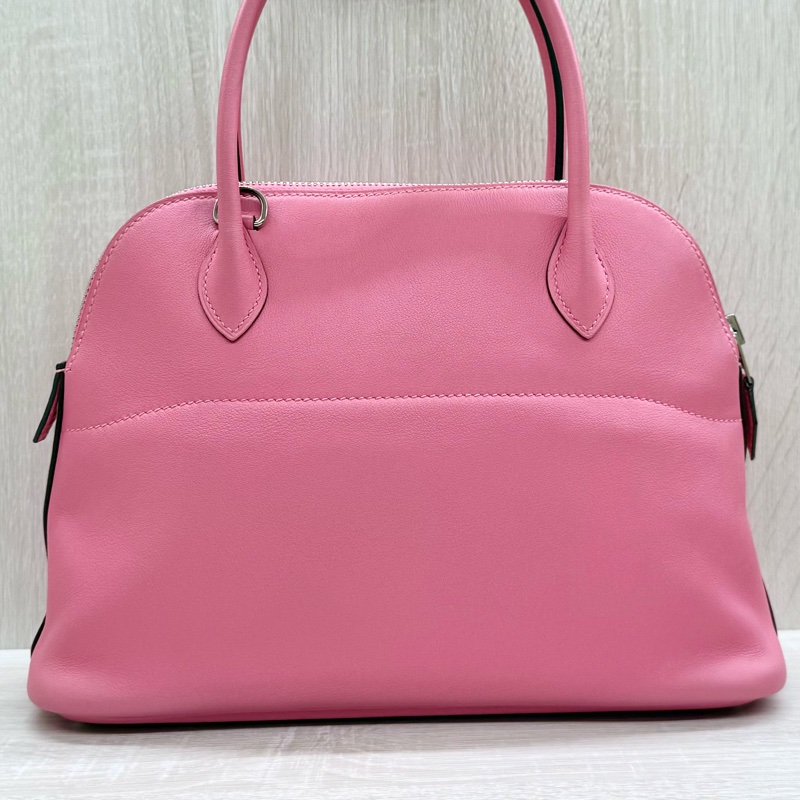 HERMES 8W杜鵑粉Swift皮銀釦Bolide27cm-16