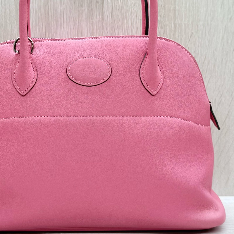 HERMES 8W杜鵑粉Swift皮銀釦Bolide27cm-17