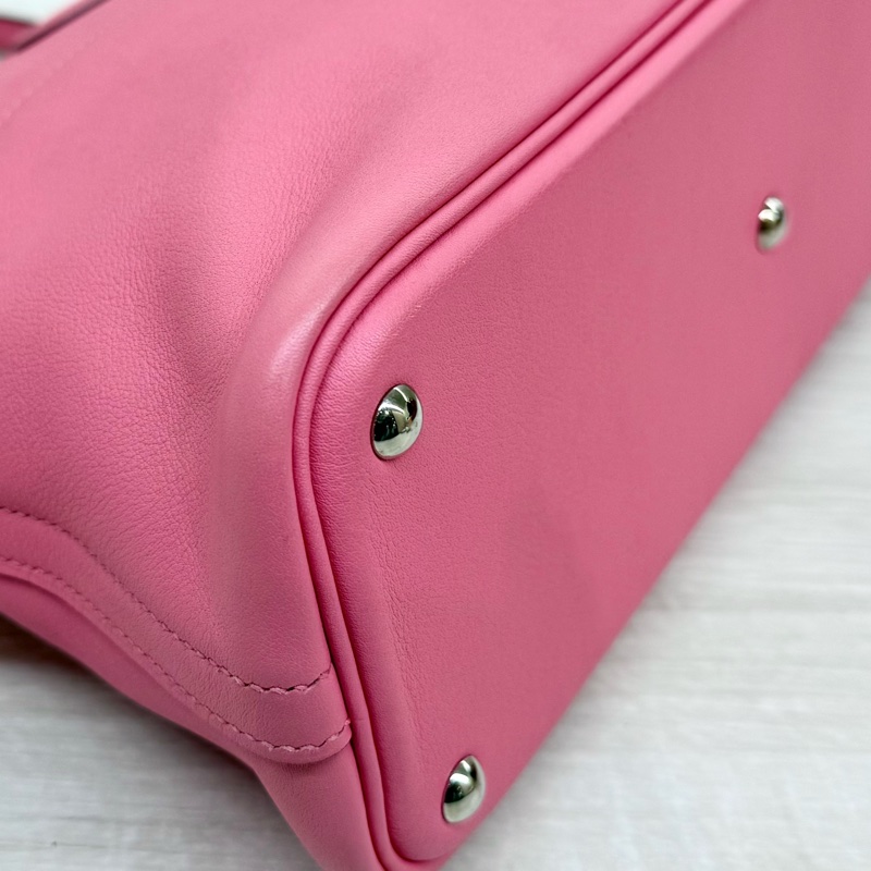 HERMES 8W杜鵑粉Swift皮銀釦Bolide27cm-21