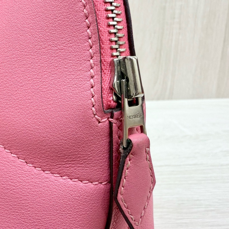 HERMES 8W杜鵑粉Swift皮銀釦Bolide27cm-22