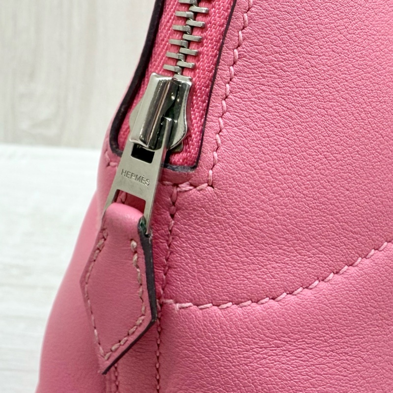HERMES 8W杜鵑粉Swift皮銀釦Bolide27cm-23