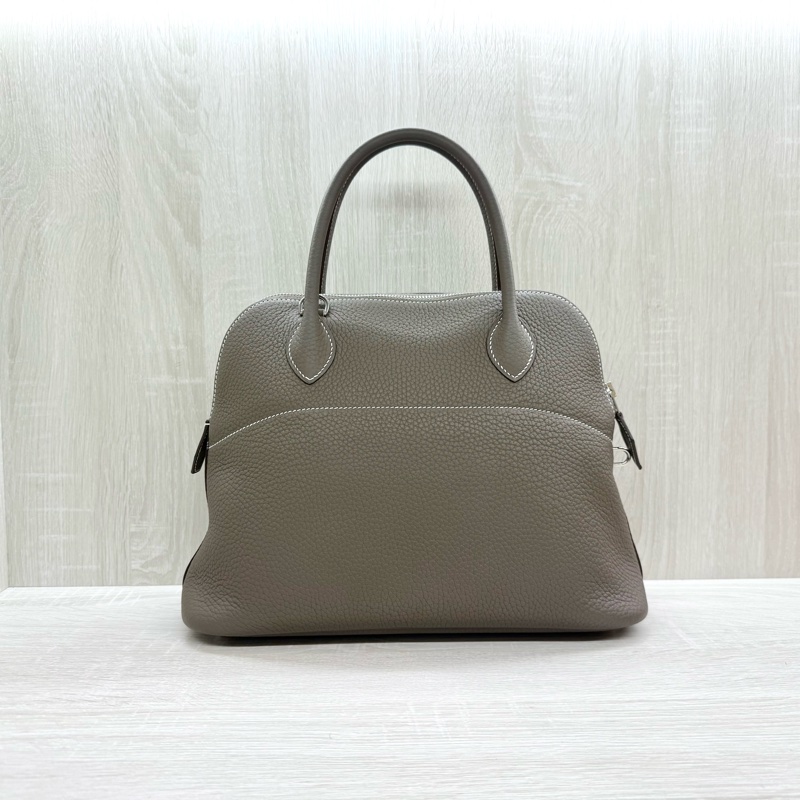 Hermes 18大象灰T/C皮銀扣bolide 31cm手提側背包-1