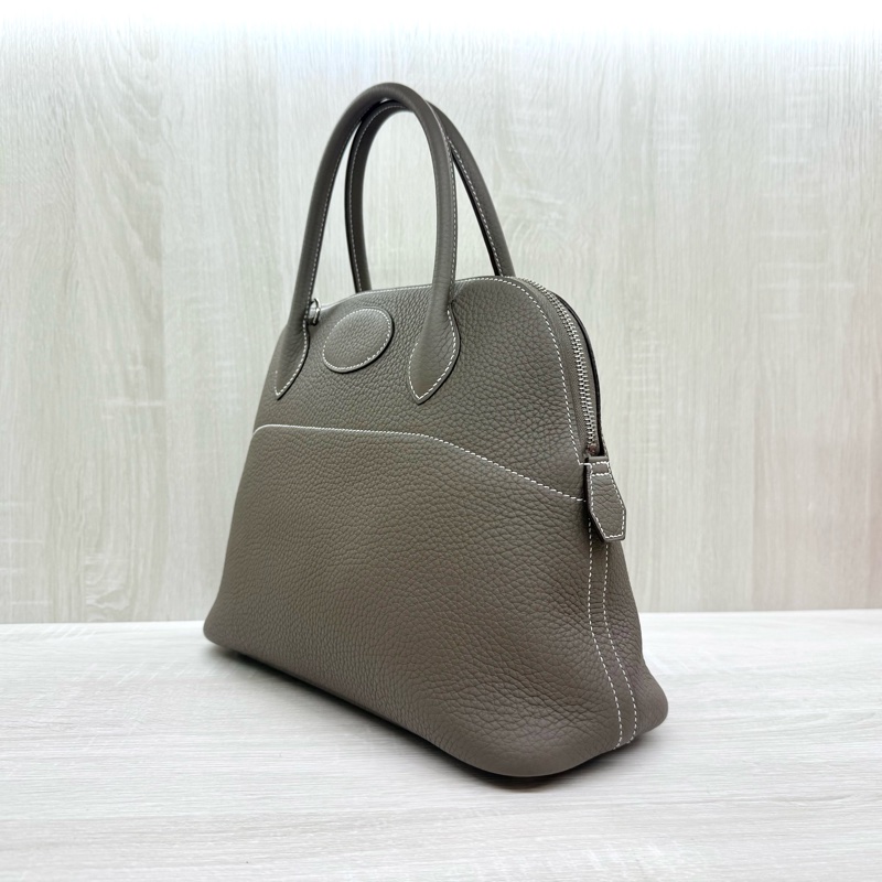 Hermes 18大象灰T/C皮銀扣bolide 31cm手提側背包-2