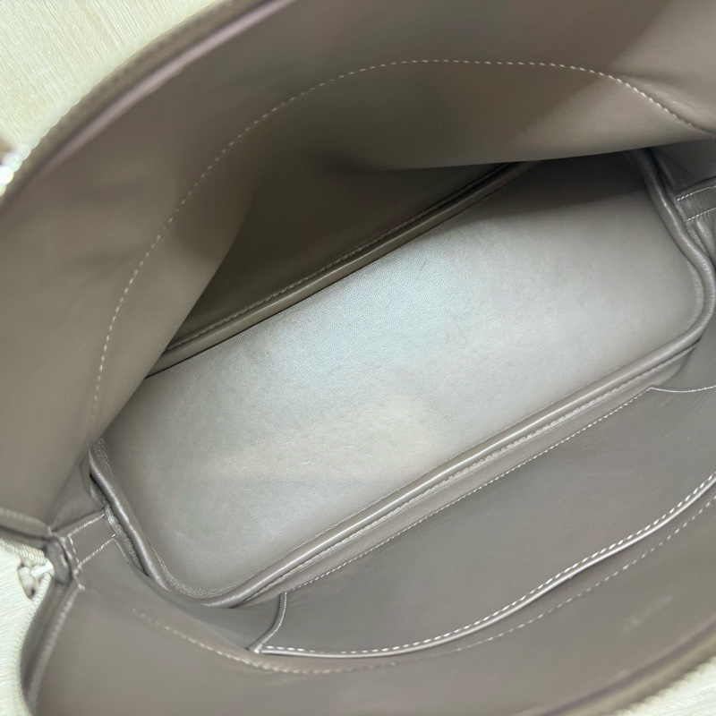 Hermes 18大象灰T/C皮銀扣bolide 31cm手提側背包-10