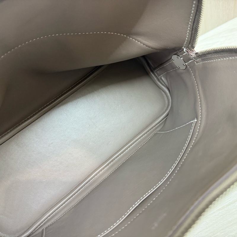 Hermes 18大象灰T/C皮銀扣bolide 31cm手提側背包-11