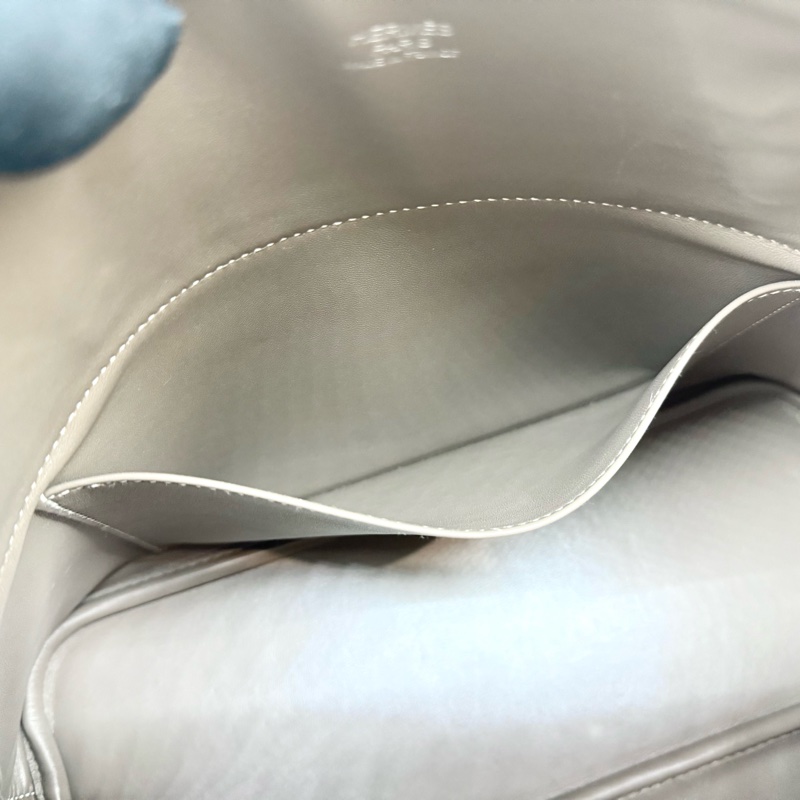 Hermes 18大象灰T/C皮銀扣bolide 31cm手提側背包-12