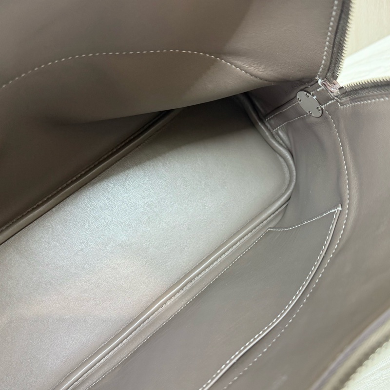 Hermes 18大象灰T/C皮銀扣bolide 31cm手提側背包-19