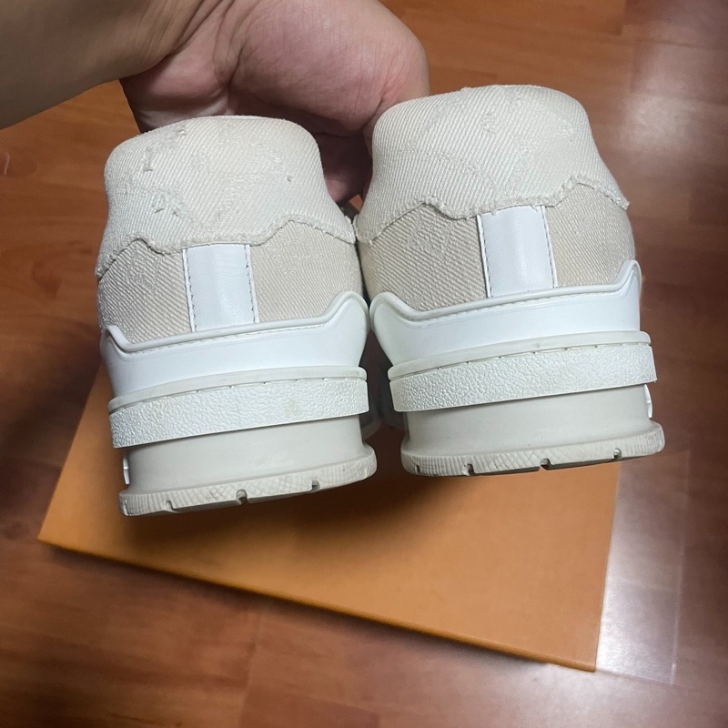 路易威登Lv Trainer白牛仔正品低幫板鞋 米色 43.5碼-6