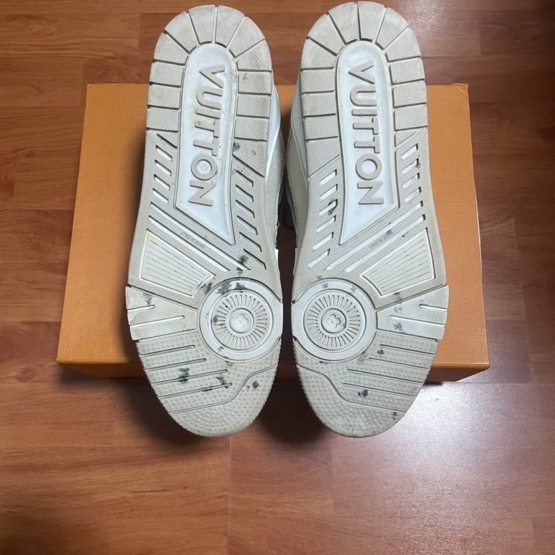 路易威登Lv Trainer白牛仔正品低幫板鞋 米色 43.5碼-9