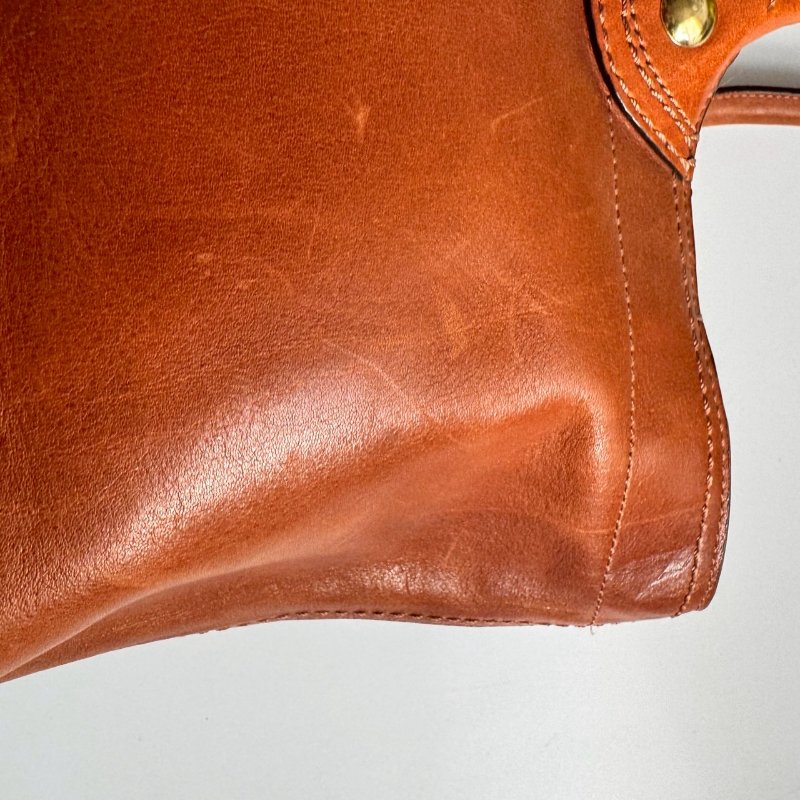 🎉通勤必備 破碎感 COACH 焦糖色皮革肩背包-16