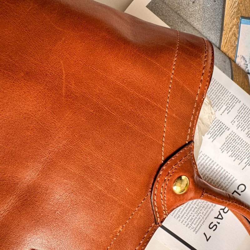 🎉通勤必備 破碎感 COACH 焦糖色皮革肩背包-17