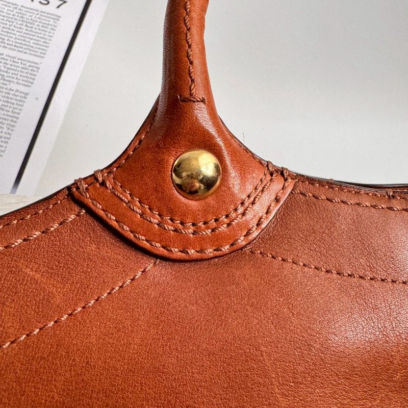 🎉通勤必備 破碎感 COACH 焦糖色皮革肩背包-20