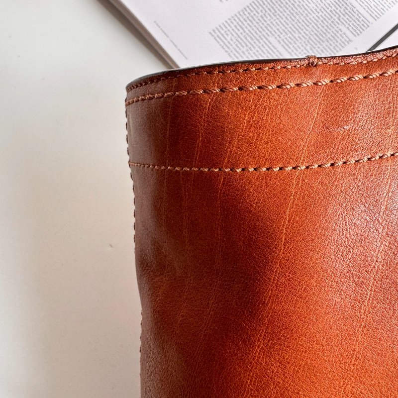 🎉通勤必備 破碎感 COACH 焦糖色皮革肩背包-22