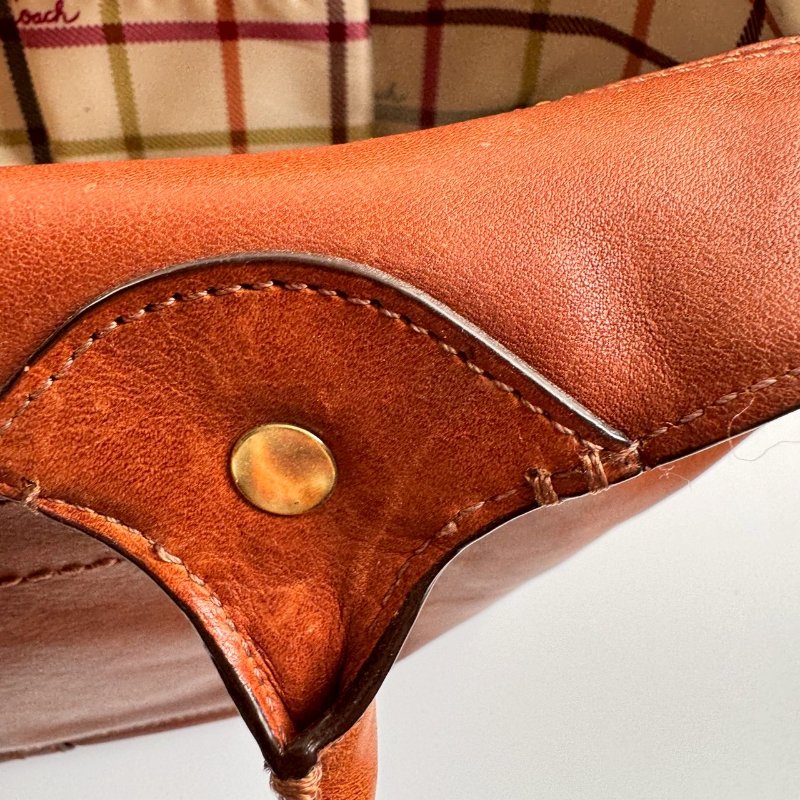 🎉通勤必備 破碎感 COACH 焦糖色皮革肩背包-26