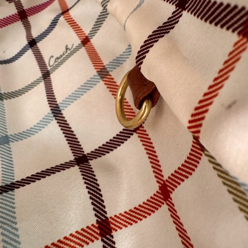 🎉通勤必備 破碎感 COACH 焦糖色皮革肩背包-28