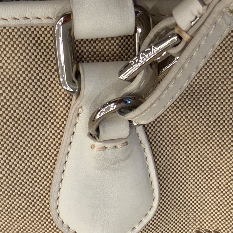 PRADA LOGO JACQUARD 帆布手提包托特包-21