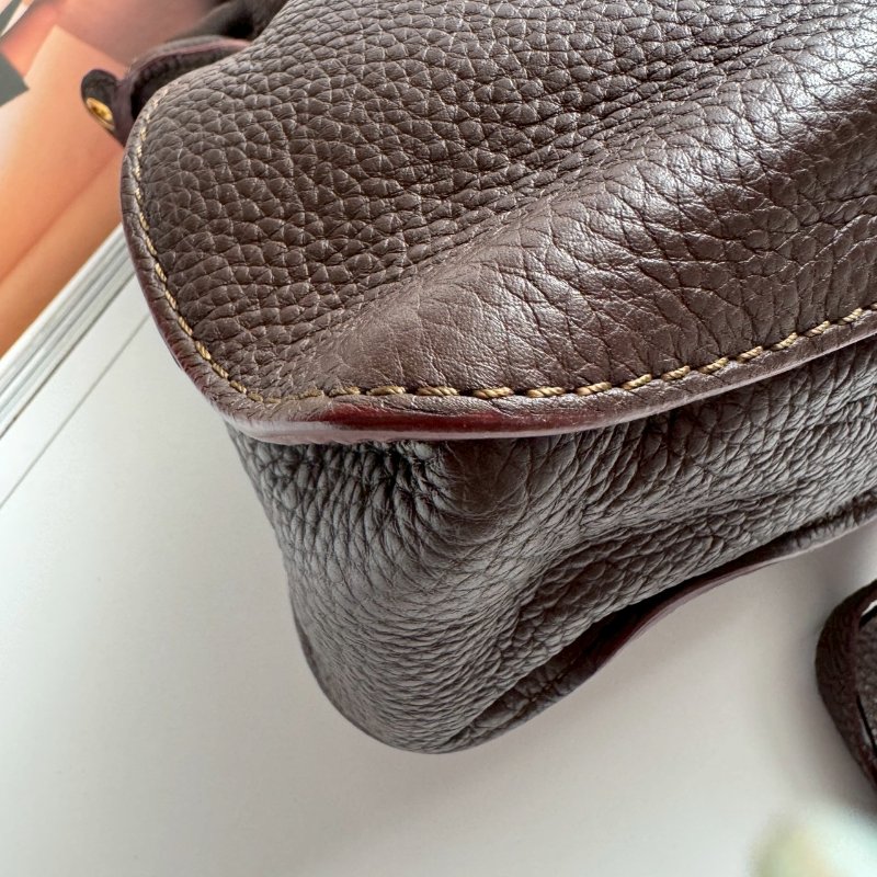 ✨九成新#全網最低 Chloé Marcie咖色皮革馬鞍前掀蓋斜背包-3