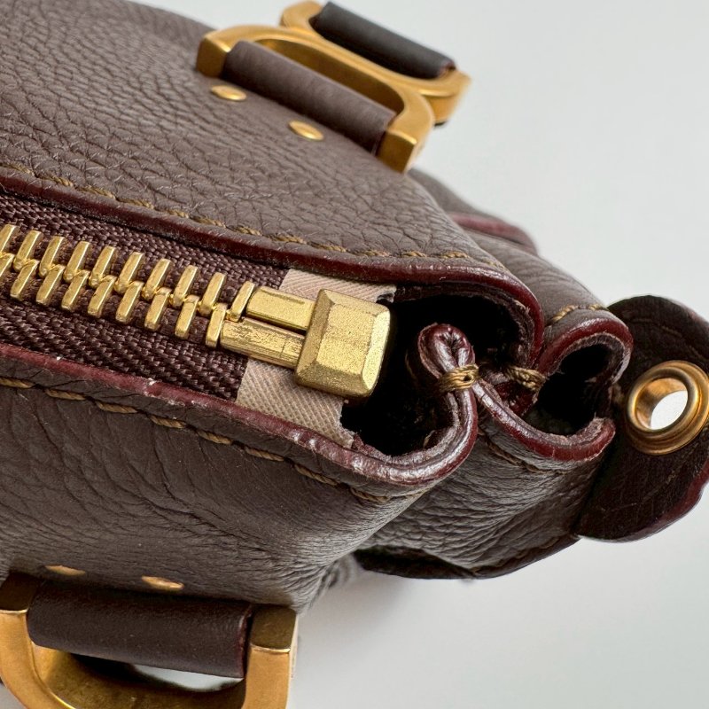 ✨九成新#全網最低 Chloé Marcie咖色皮革馬鞍前掀蓋斜背包-12