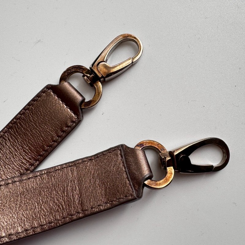 🎉羊皮款 Ferragamo 古銅金手提肩背包-7