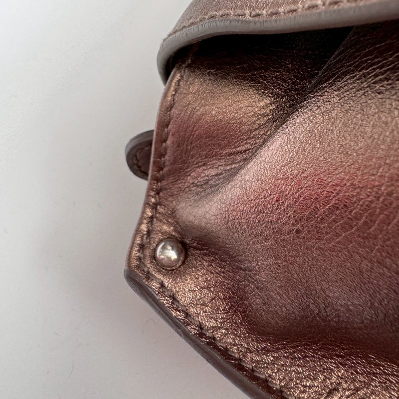 🎉羊皮款 Ferragamo 古銅金手提肩背包-25