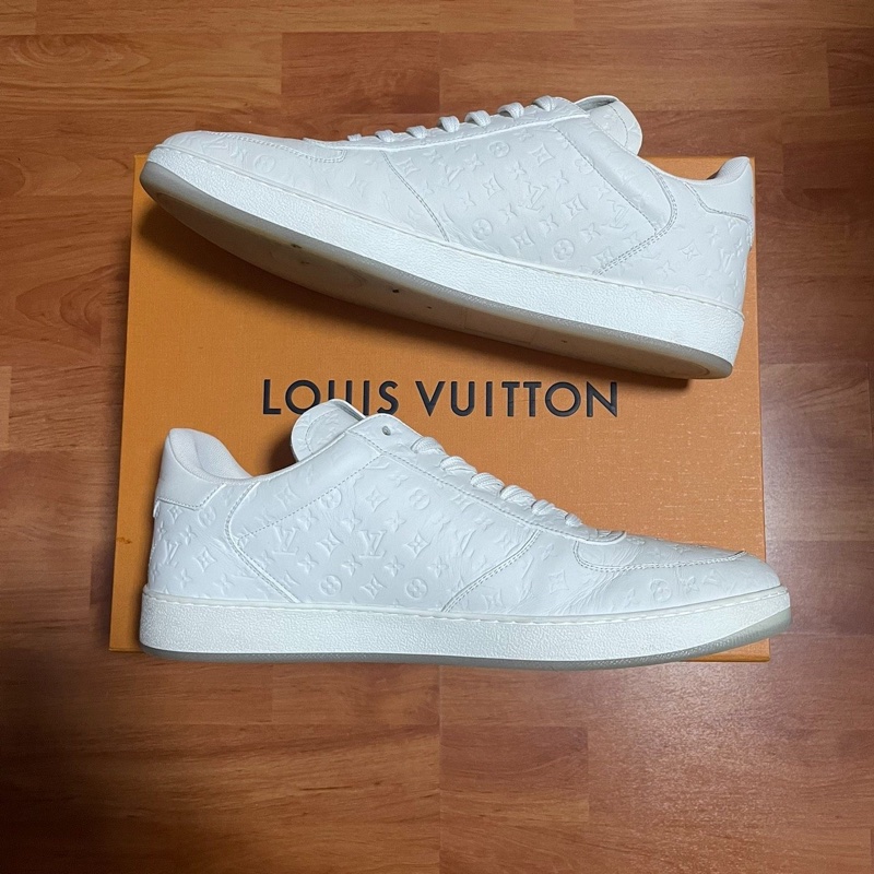 Lv Rivoli滿印壓印 路易威登正品壓印板鞋 男 白色 44碼-2