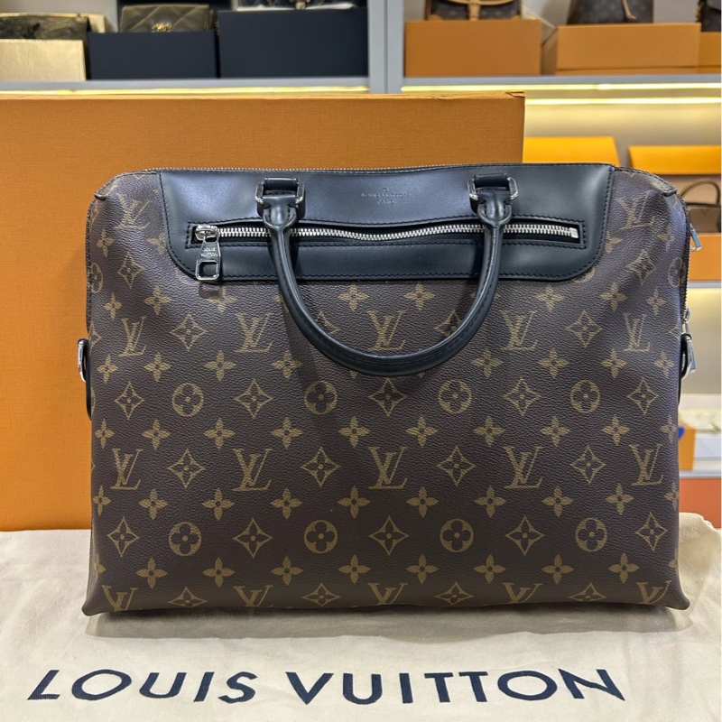 97新LV咖色全皮男士公文包 無附件-1