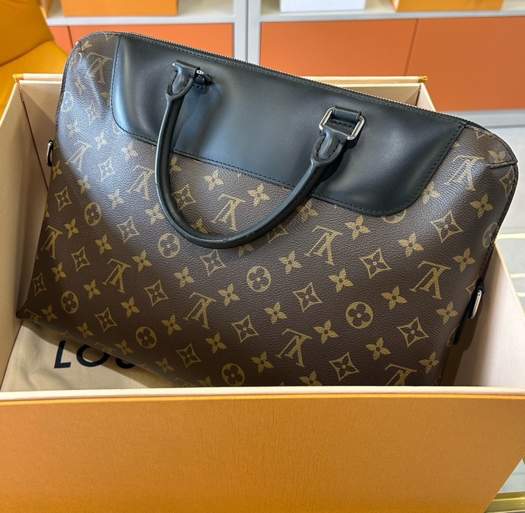 97新LV咖色全皮男士公文包 無附件-2