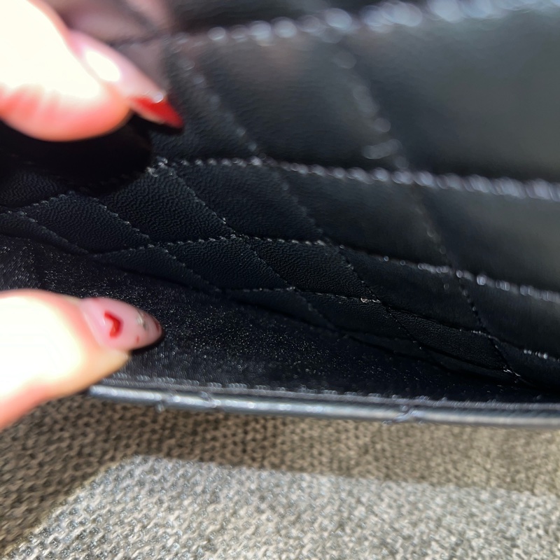 chanel CF風琴鍊包 黑銀-6