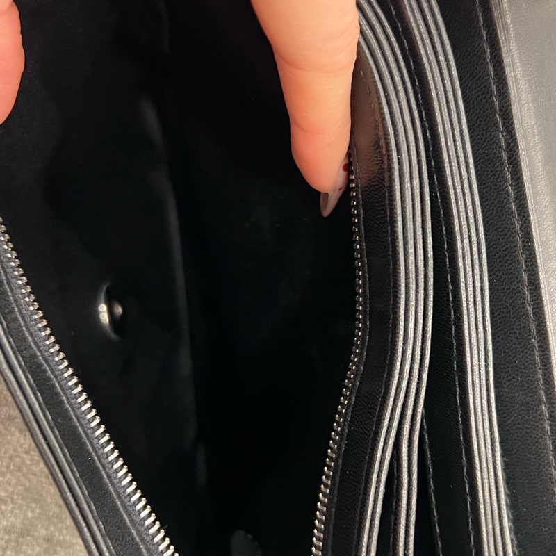 chanel CF風琴鍊包 黑銀-11