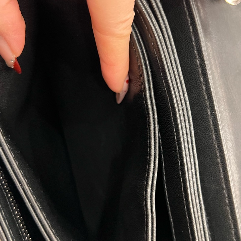 chanel CF風琴鍊包 黑銀-12