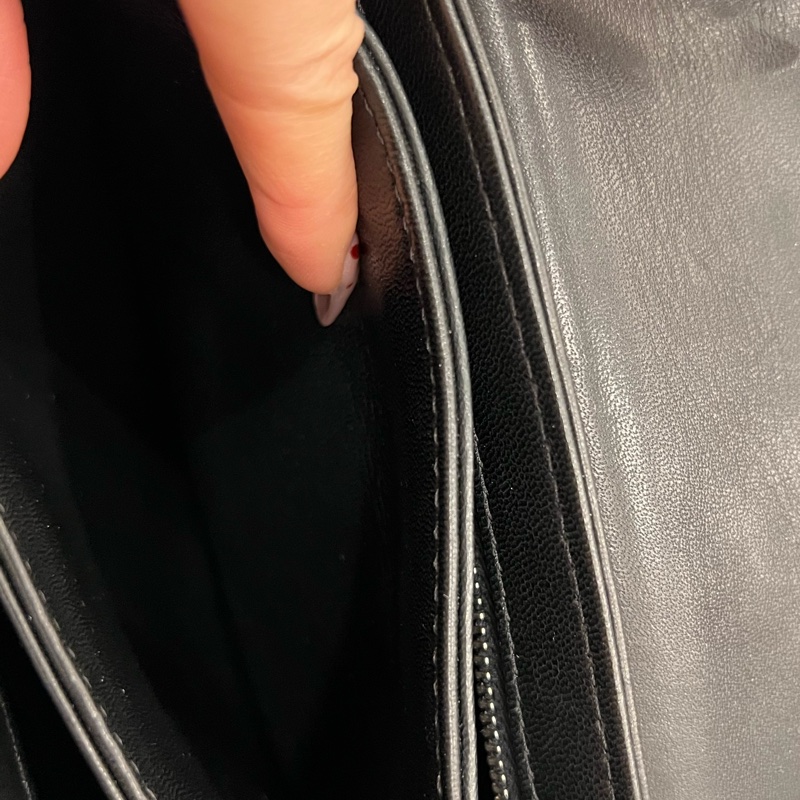 chanel CF風琴鍊包 黑銀-14